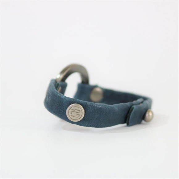 Giving Bracelet Blue Leather Cuff - Picture 2 of 3